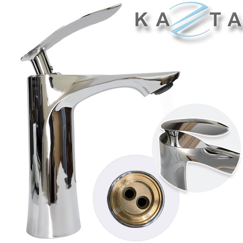 Combo Thiết Bị Nhà Tắm Cao Cấp KAZTA KZ-CBT02: Bồn Cầu Xả Xoáy Nắp Êm-Lavabo Đặt Bàn Đá-Sen Tắm Đứng Nóng Lạnh-Kèm Bộ Phụ Kiện Nhà Tắm