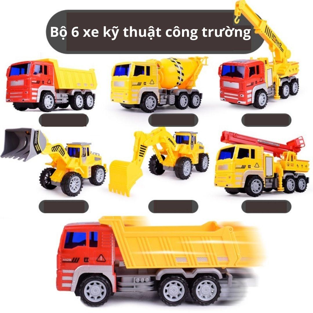 Đồ chơi ô tô xe tải, xe công trình xây dựng cỡ lớn cho trẻ em, máy xúc, máy cẩu, xe trộn