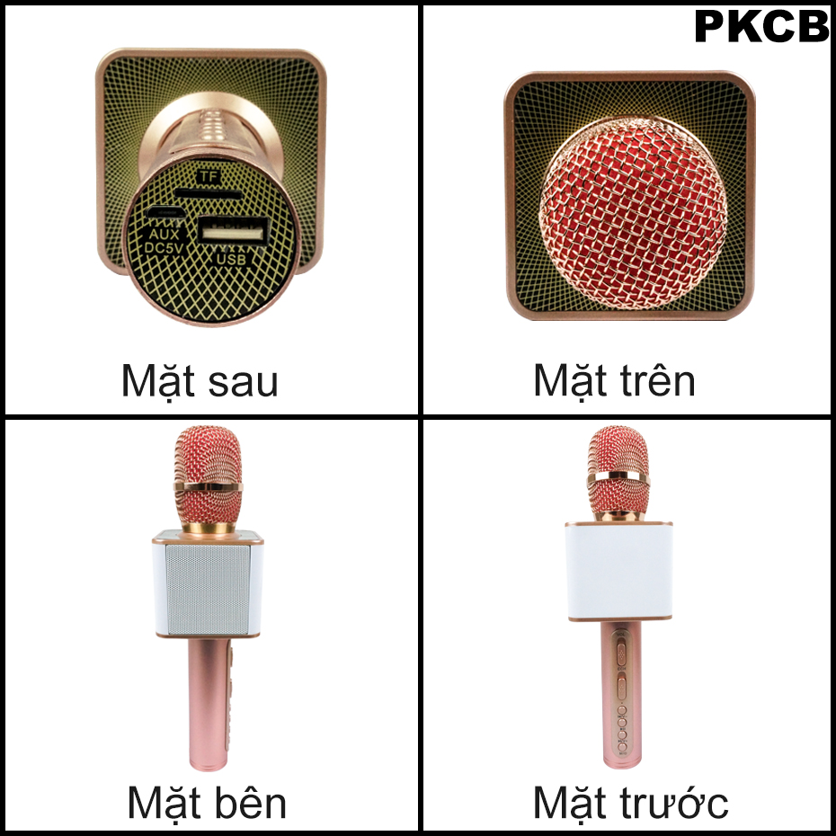 Micro Karaoke Bluetooth hát điện thoại chất lượng cao PKCBSDRD72 Hồng - Hàng Chính Hãng