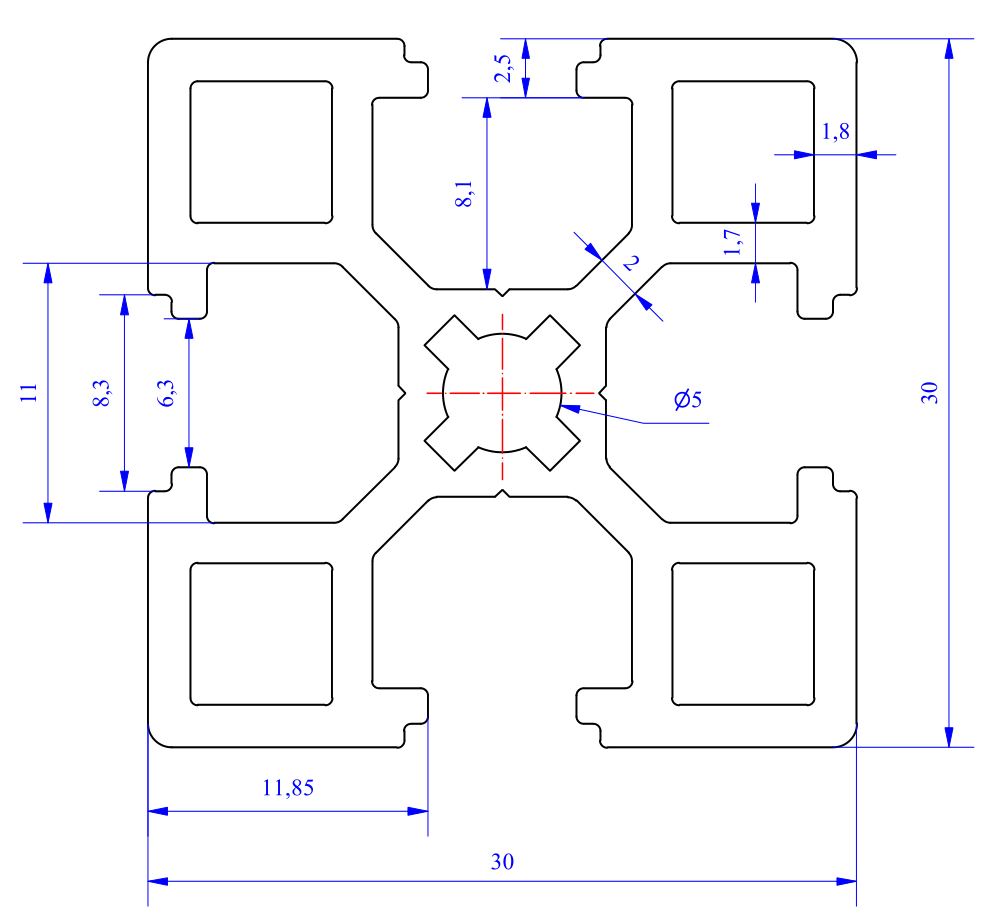 Nhôm định hình 30x30 - Miễn phí cắt theo kích thước yêu cầu