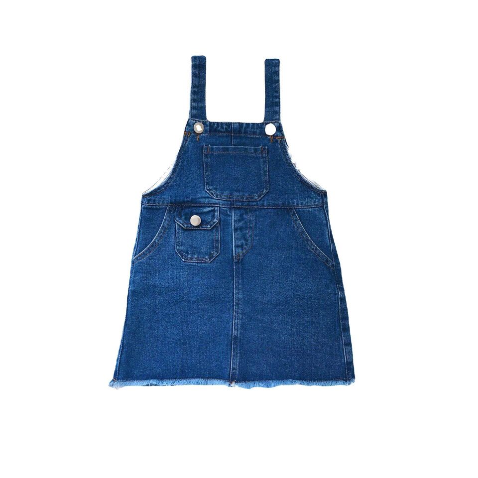 Yếm bò jeans bé gái 10-30kg (1-8T) co giãn 4 chiều chất cực mềm cực đẹp - Ảnh thật + Tặng kẹp tóc siêu xinh