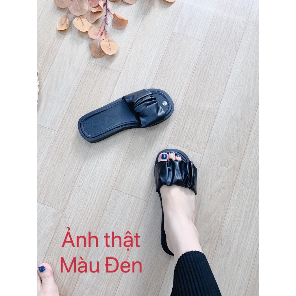 Dép lê nữ đế bánh mì siêu nhẹ 2 phân quai nhăn nhún
