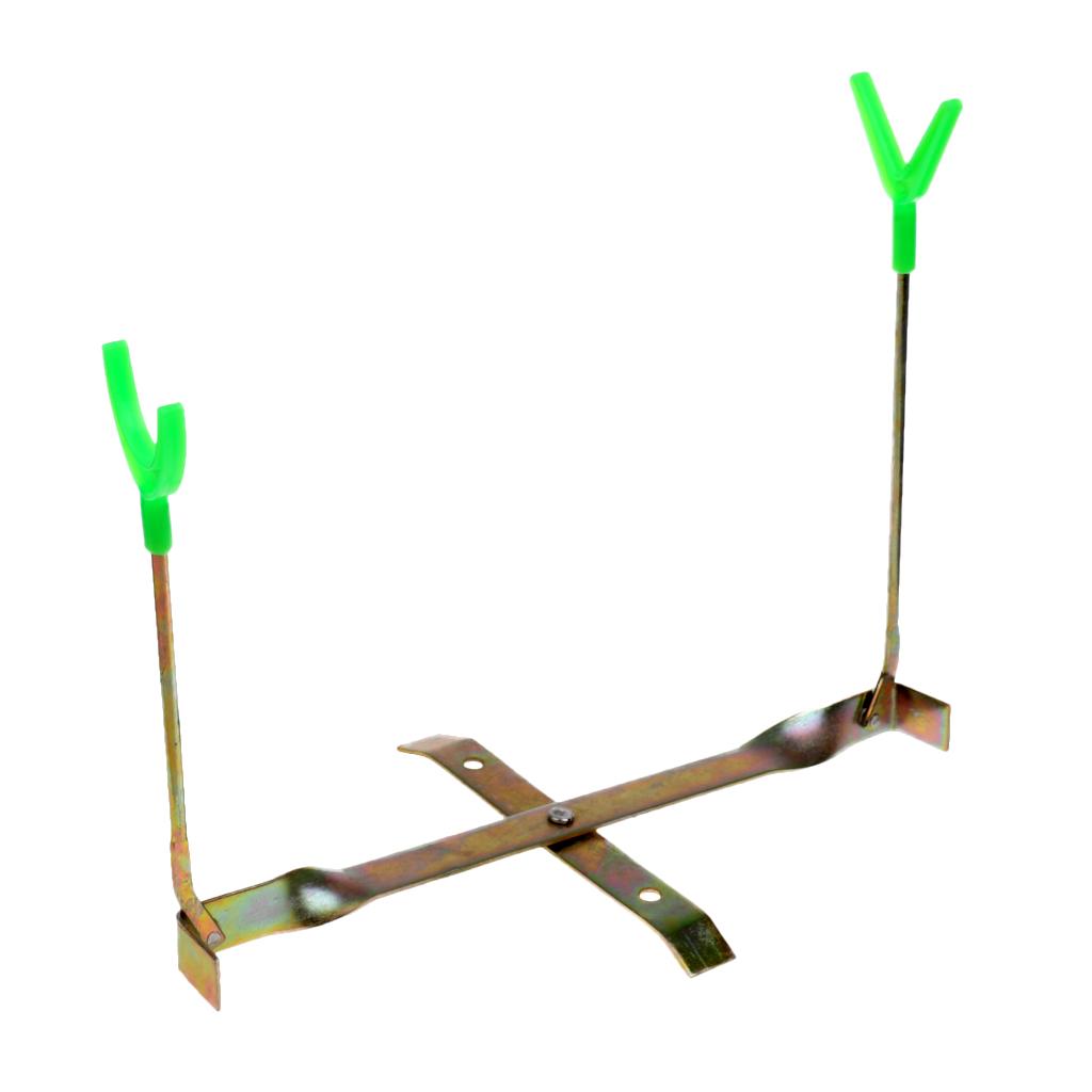 Outdoor Ice Fishing Rod Dual-Holder Rack 360 Rotation Y Shape Pole Stand