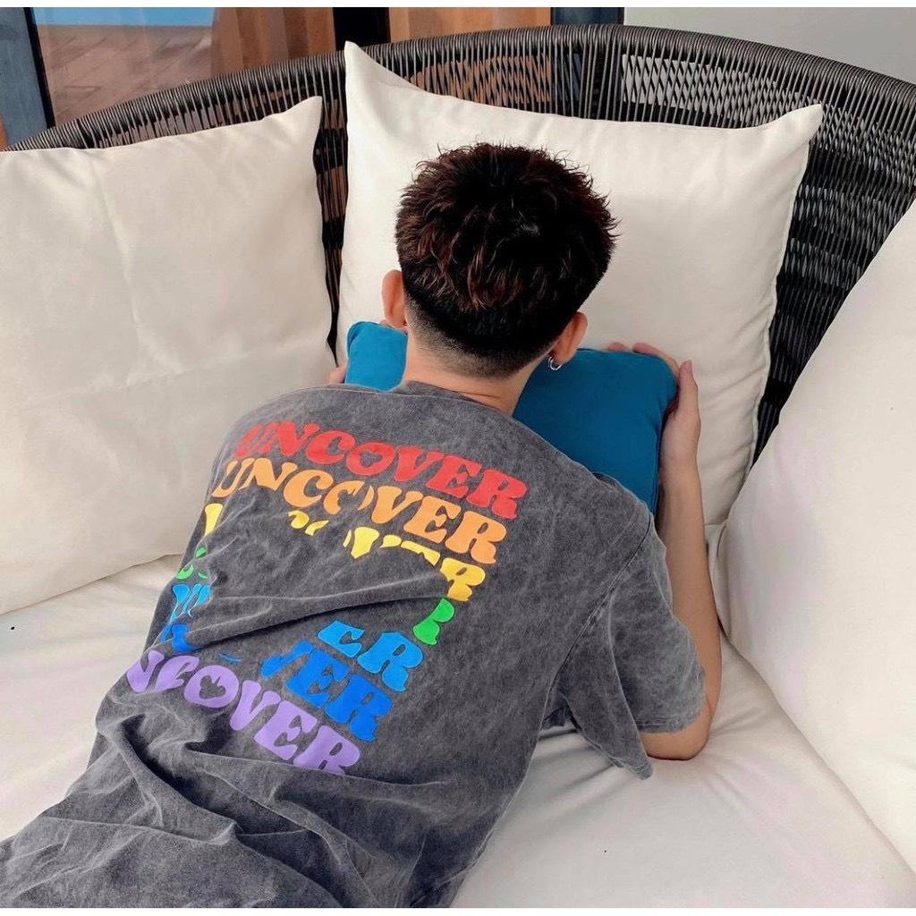 Áo Thun Nam Nữ Local Brand Uncover Wash Xám Tay Lỡ Oversize Unisex Full Mạc