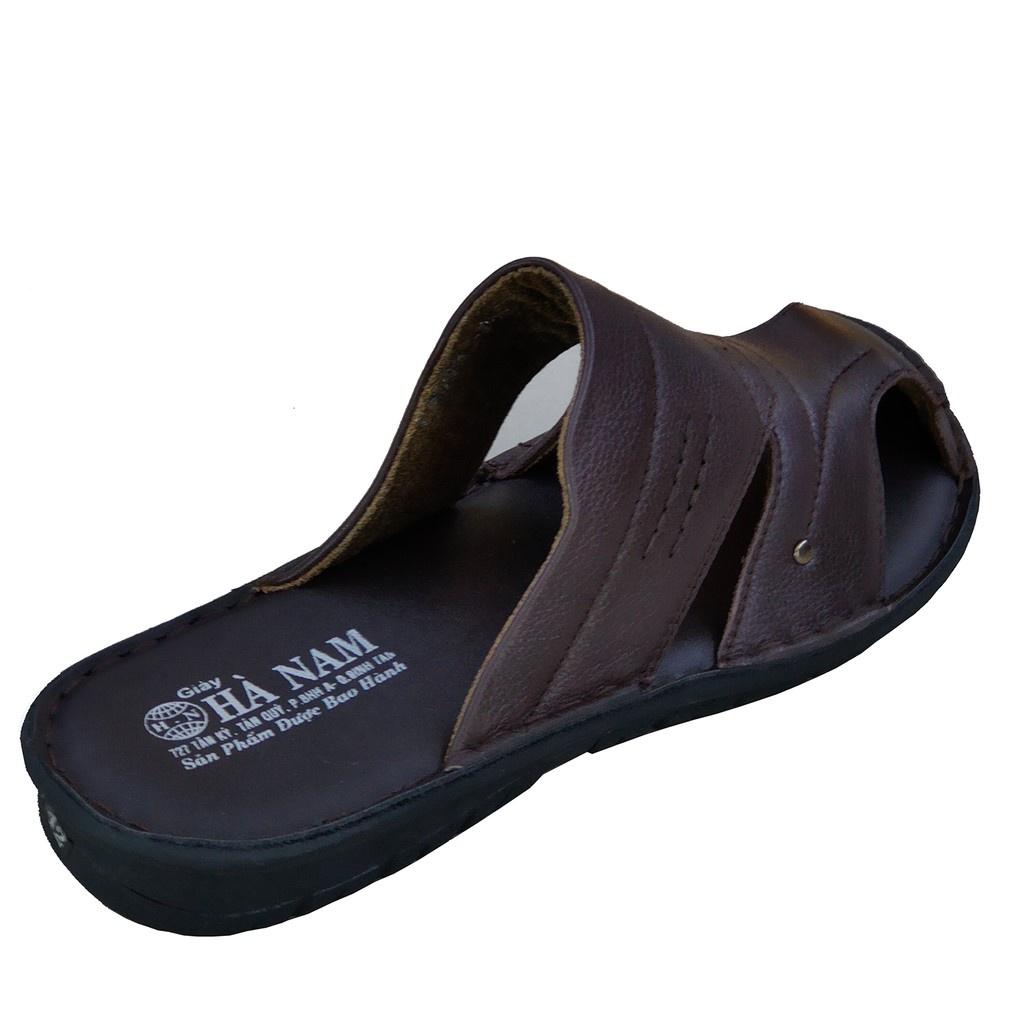 Dép Bít Mũi Nam Da Bò Thật TiTi ĐÔ Cao Cấp GSB2041d