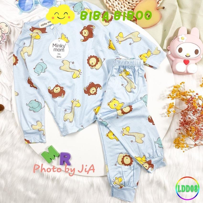 Bộ Quần Áo Trẻ Em Dài Tay Minky Mom LDD08 Từ 8-28 Kg, Vải Thun Lạnh Mềm Mại, Co Giãn, Thấm Hút Mồ Hôi - Màu Nude