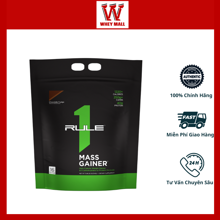 Rule 1 Mass Gainer 5.2kg (12Lbs - 16 lần dùng) -Sữa Tăng Cân Nhanh Rule One Protein - Strawberries &amp; Cream