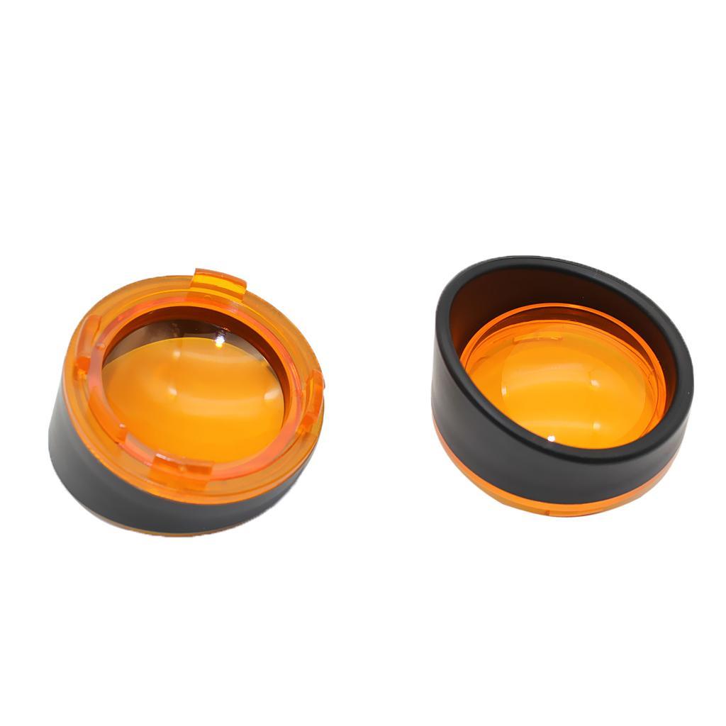 For XL883 XL1200 Black Turn Signal Visor Ring Kit Yellow Lens Cover