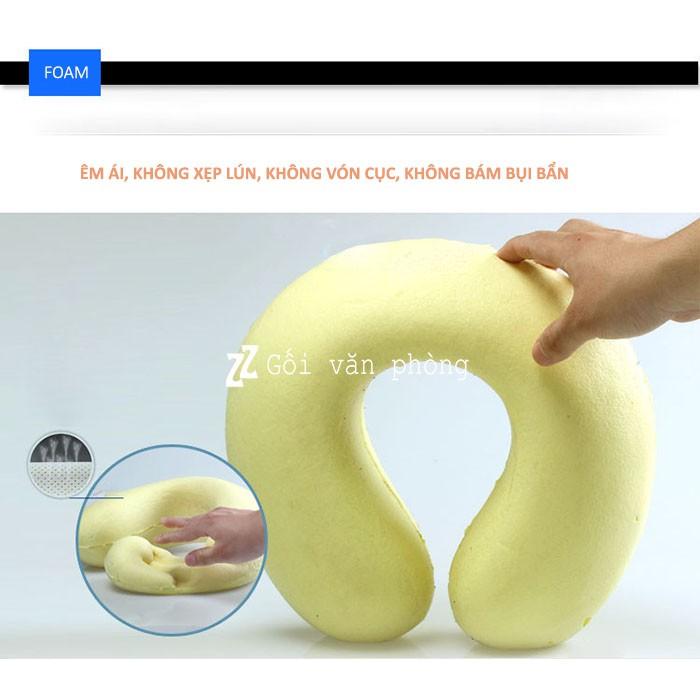 Gối Kê Cổ Du Lịch Chữ U Cao Su Non Cao Cấp ZURI PILLOW GLC-06 Vỏ Vải Thoáng Mát