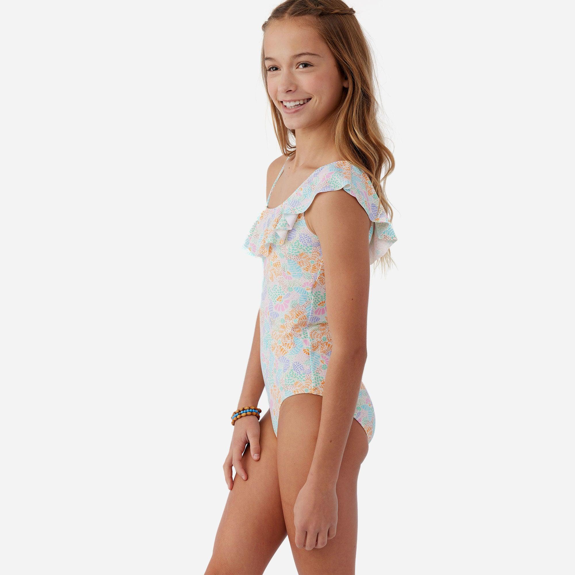 Đồ bơi một mảnh bé gái Oneill Piper Floral Ruffle One Shoulder - SP3874010-VAN