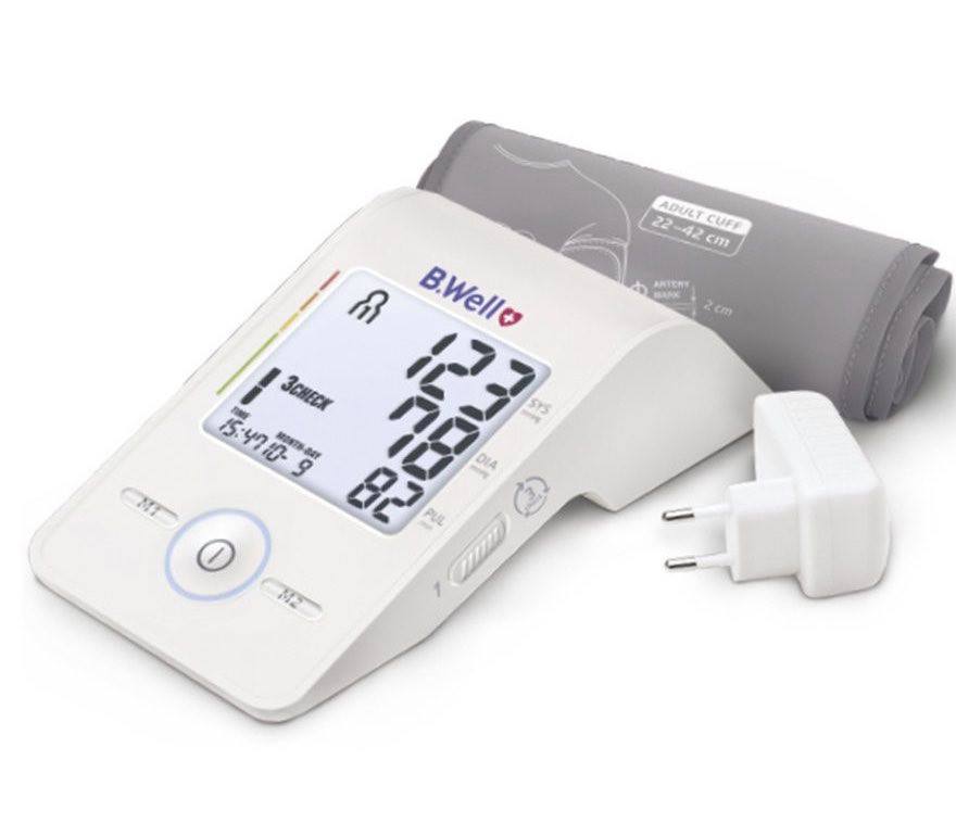 Máy đo huyết áp bắp tay cao cấp B.WELL MED 55 (Nhập khẩu 100% từ Thụy Sĩ)_Tặng Adaptor chính hãng