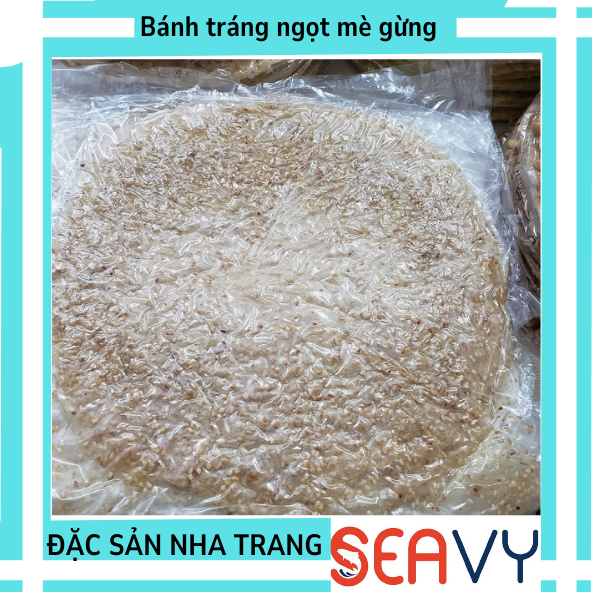 Đặc Sản Nha Trang-Bánh Tráng Cuốn Không Nhúng Nước Mè Gừng Dẻo Ngọt Loại Dày, Seavy Combo 3 Gói 250 Gram