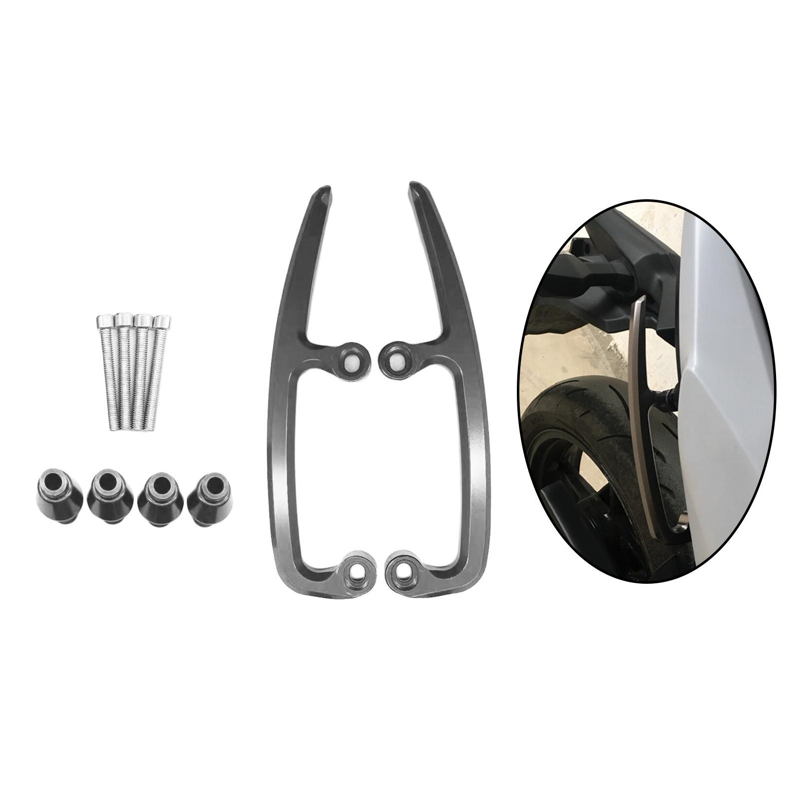 2 Pieces Motorbike Rear Seat Passenger Armrest Handle for  Black