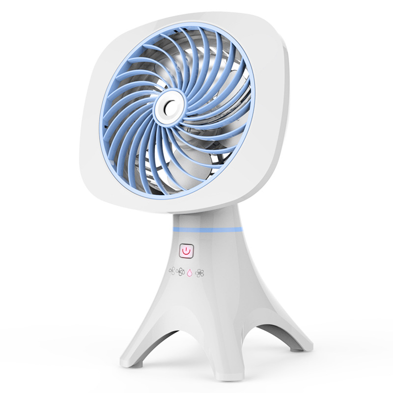 Quạt Phun Sương Mini, Quạt Tích Điện Để Bàn 4 Chân Vững Chãi, Quạt Điện Kiểu Dáng Độc Lạ Siêu Đẹp - Hàng Nhập Khẩu