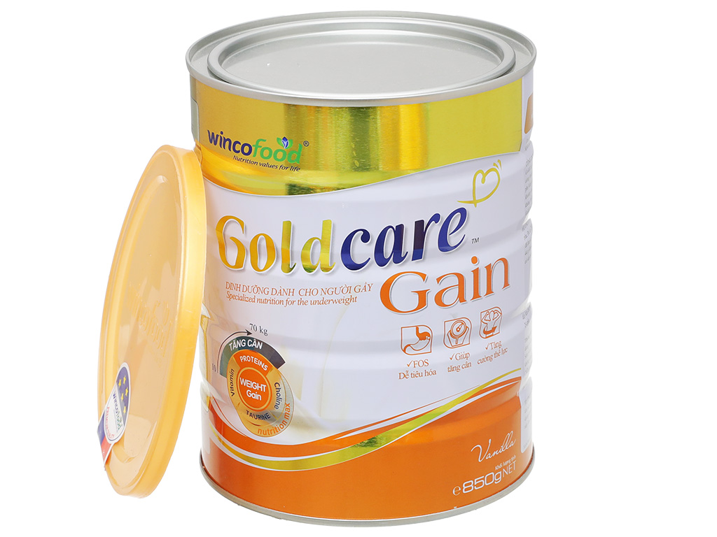 Sữa bột Wincofood Goldcare Gain: dinh dưỡng thích hợp cho mọi đối tượng và trẻ em từ 1 tuổi trở lên giúp tăng cân hiệu quả