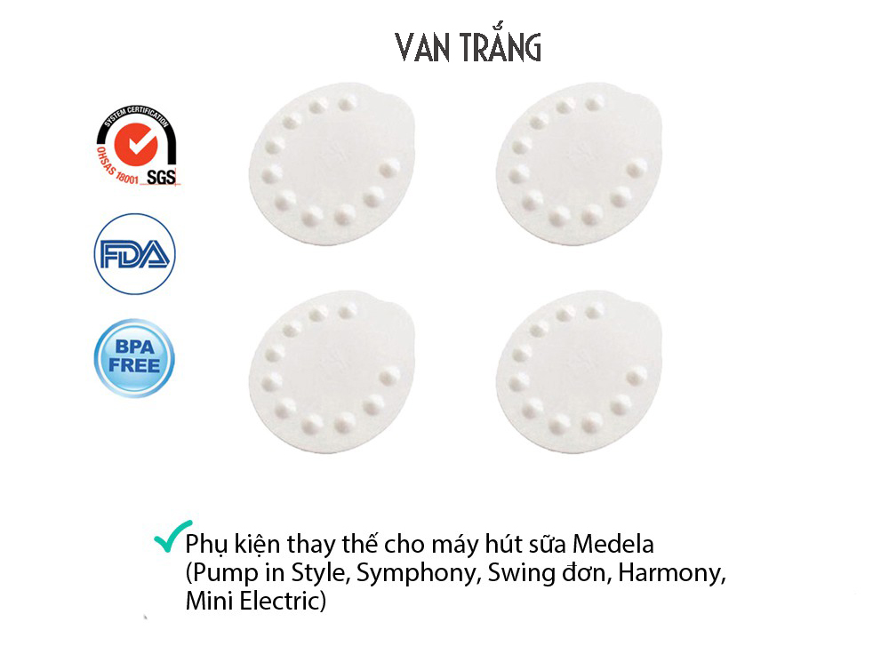 COMBO 2 Van trắng (màng)  phụ kiện cho máy hút sữa Medela Pump, Medela Swing, Medela Harmony, Mini electric, Piston