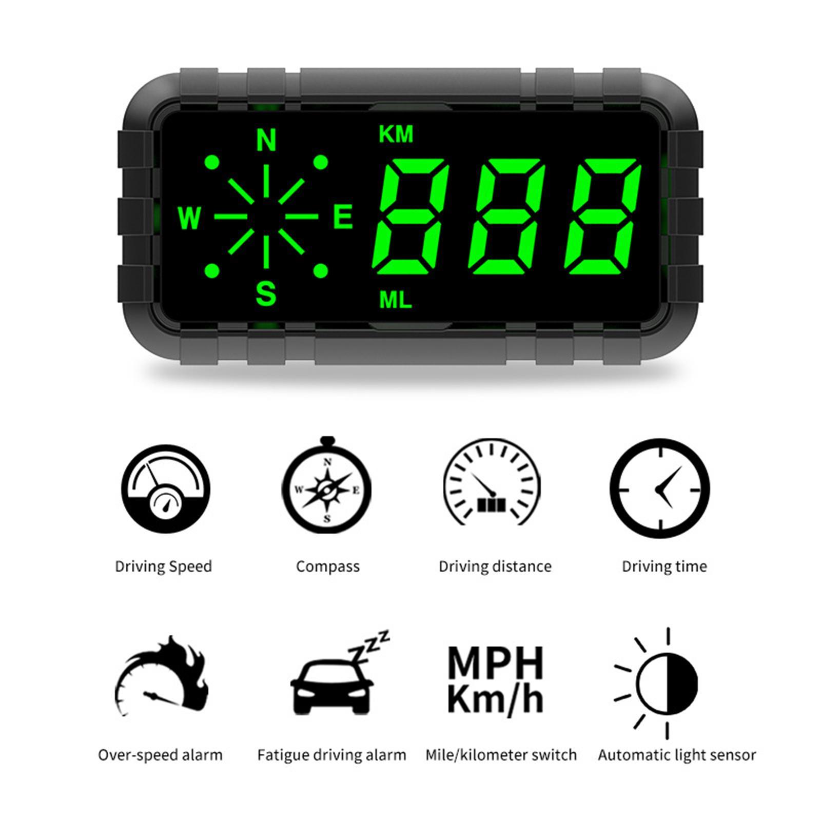 Speed Odometer Mileage HUD Head up for All Cars Truck Motorcycle C3010 Digital Speed Alarm Digital Head up Display Speedometer Speed Warning