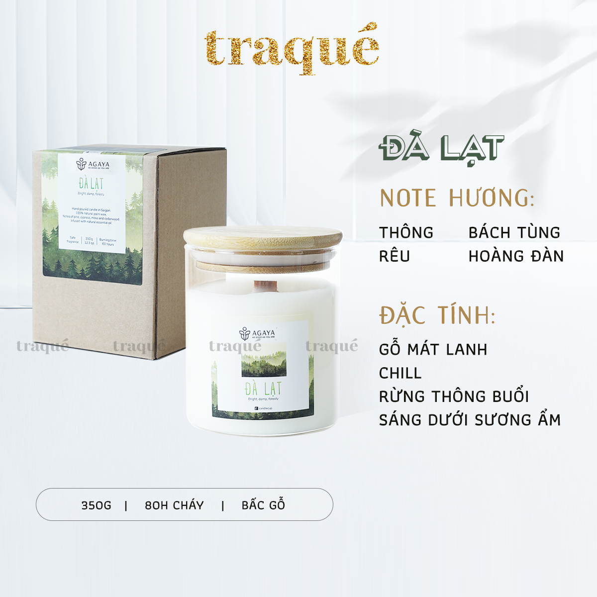 Nến thơm tinh dầu cao cấp không khói an toàn Candle Cup - ĐÀ LẠT - L - 350G