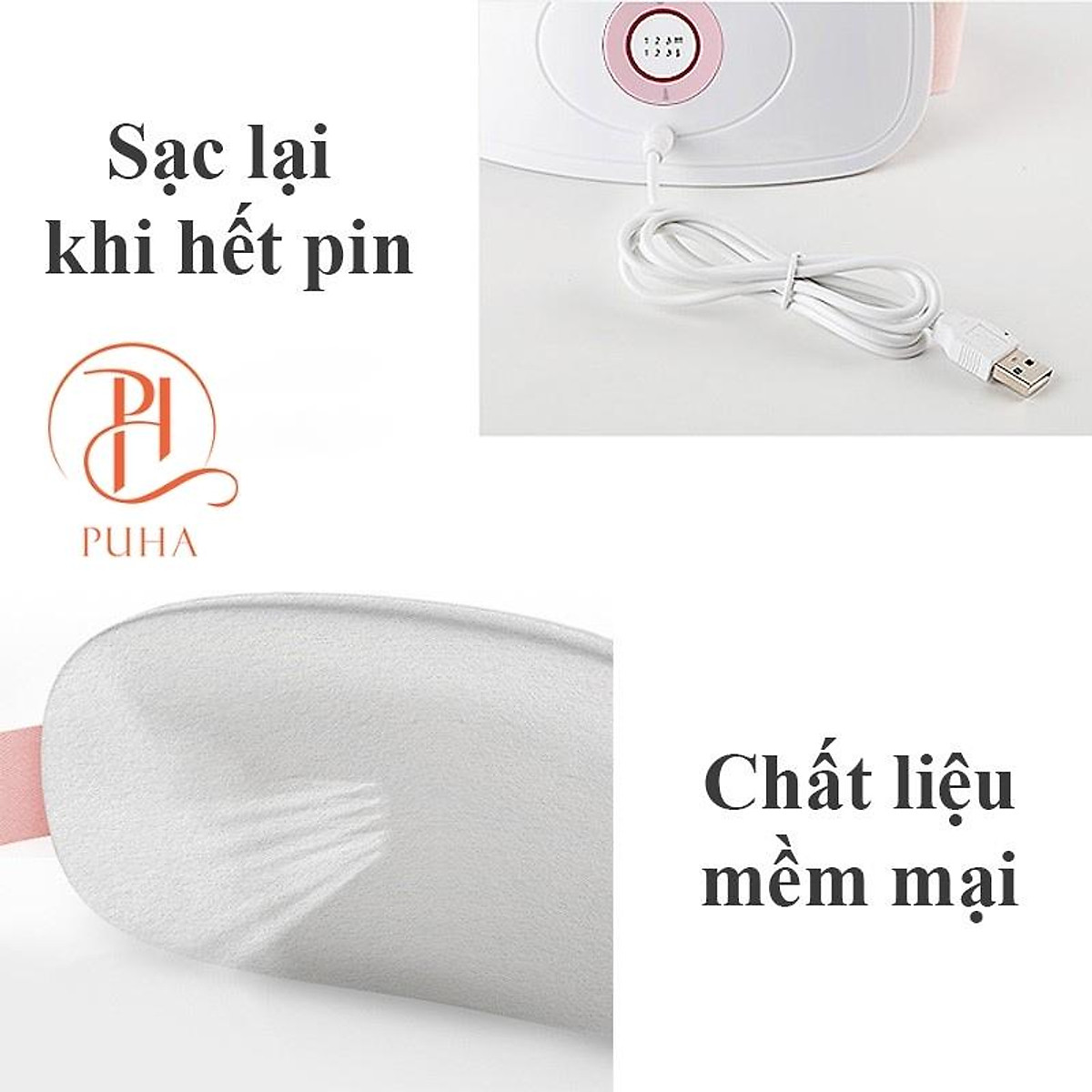 Đai Masage Bụng Kinh Nguyệt, Đai chườm nóng Puha giảm đau bụng kinh chườm bụng kinh kết hợp massage bụng