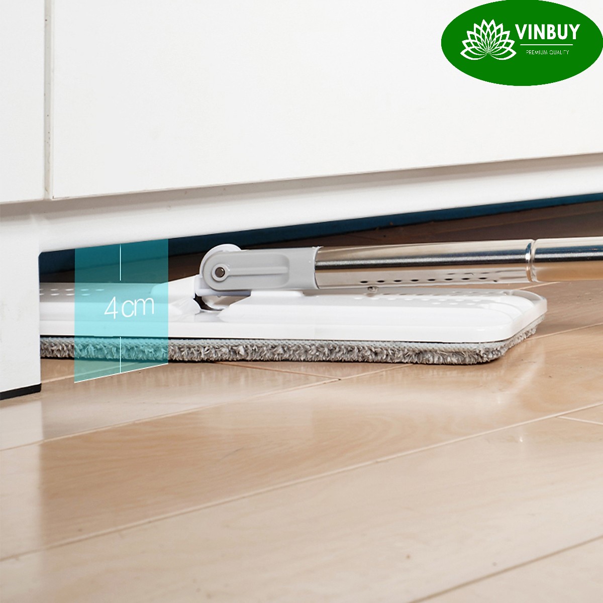 Bộ cây lau nhà VinBuy kèm thùng tự vắt thông minh, chổi lau nhà xoay 360 độ lau sạch nhanh