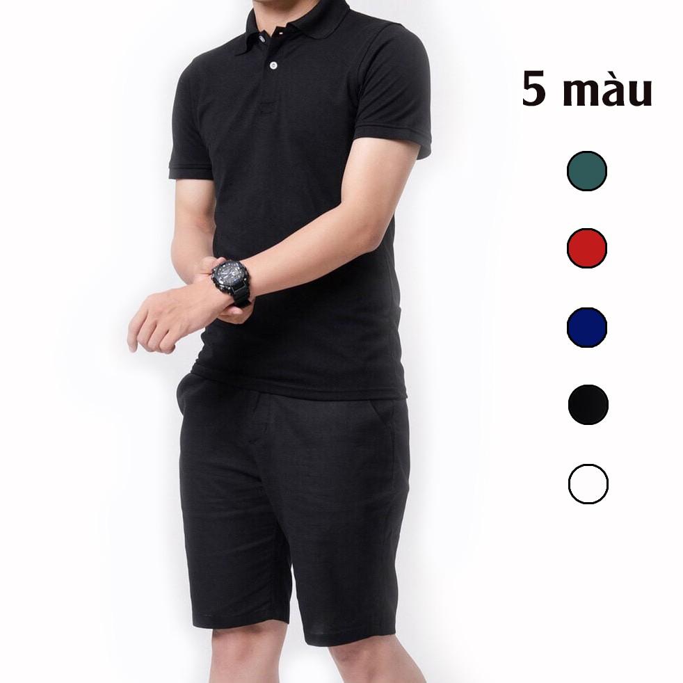 Áo Thun POLO Trơn Nam Tay Ngắn có cổ trụ đẹp vải Cotton dày mịn PL700