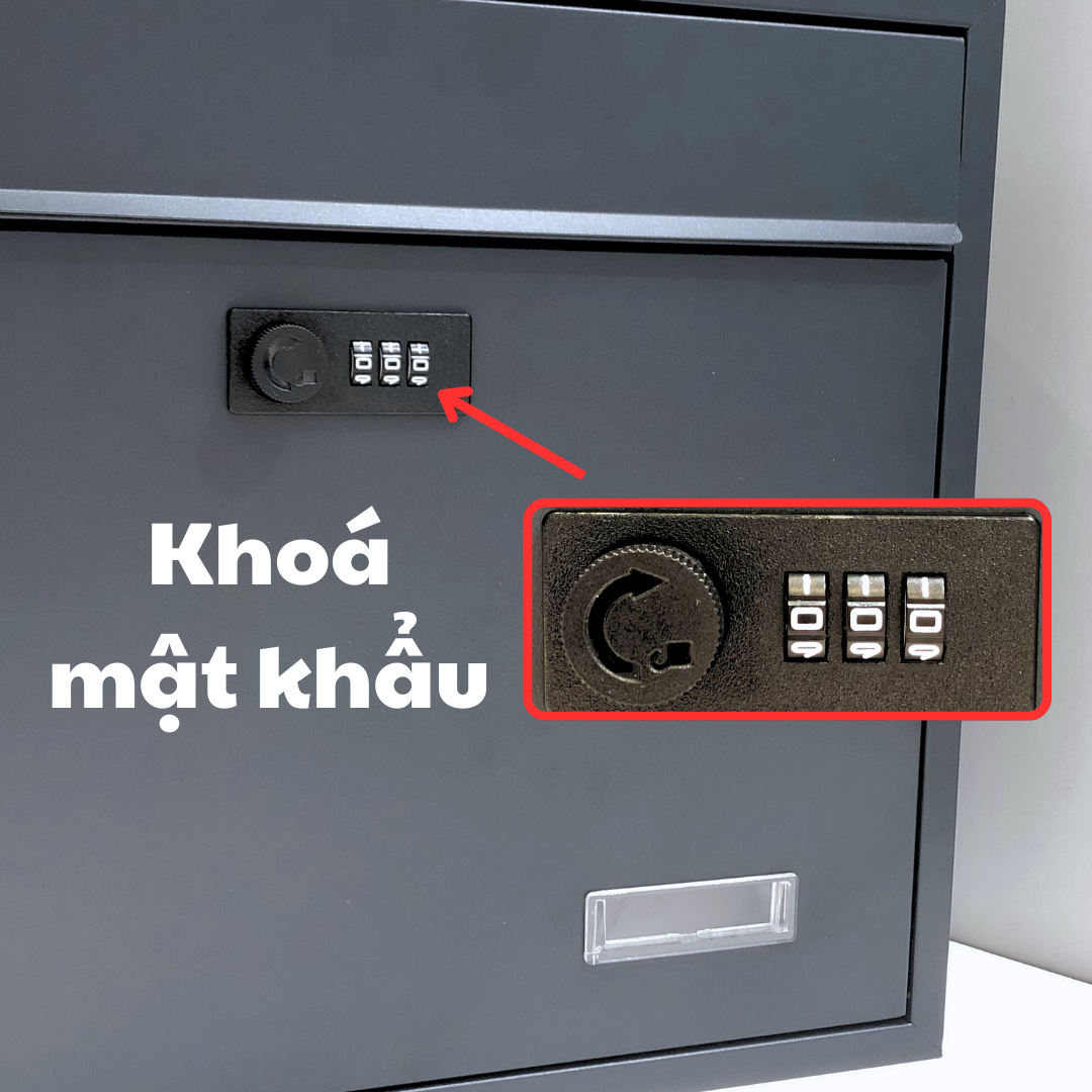Hộp thư, hộp thư góp ý, hộp thư kiểu ngang khoá mật khẩu, kích thước vừa vặn bìa thư A4