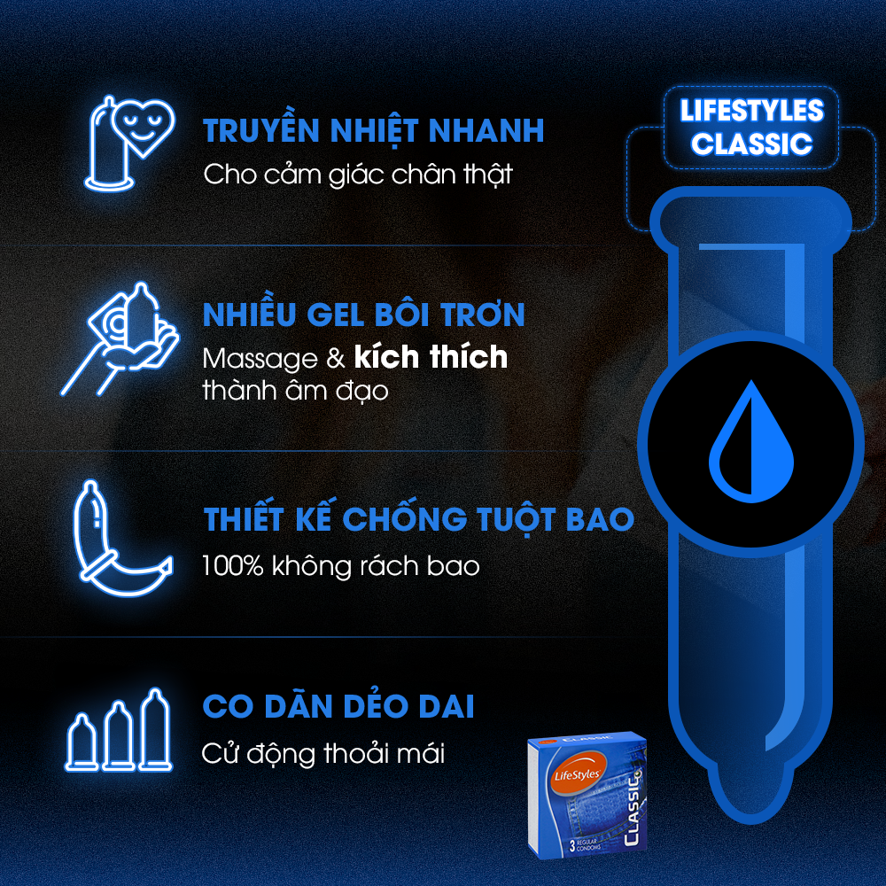 Combo 1 Hộp Bao Cao Su LifeStyles Classic 3 bao + Bao Cao Su LifeStyles Zero 3 bao Siêu Mỏng