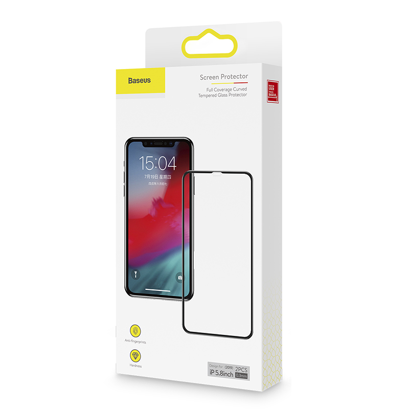 Kính cường lực Baseus 0.3mm Full-Screen and Full-glass Tempered Glass 5 lớp chống trầy cho iPhone 11/Pro/Pro Max - Hàng chính hãng