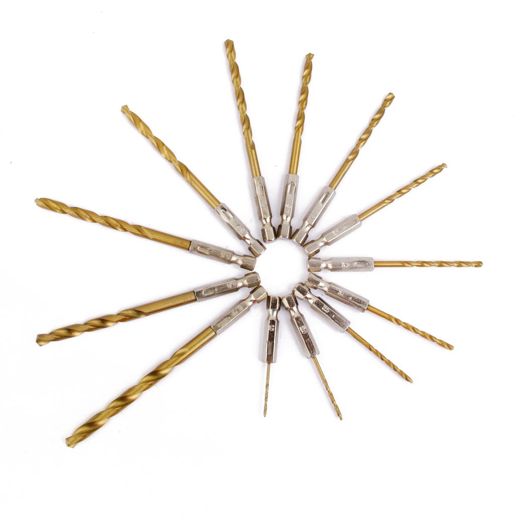 2 Sets Hex Shank Quick change Cobalt Drill Bit Set Multi Bits 1/4" Hex Shank
