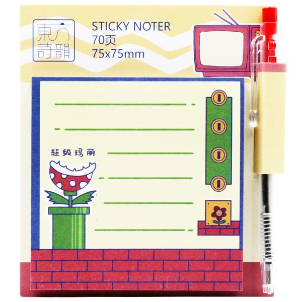 Giấy Note Hình Kèm Bút 75 x 75 mm - Bu Bu BLTP-0341 - Mẫu 10 (70 Tờ)