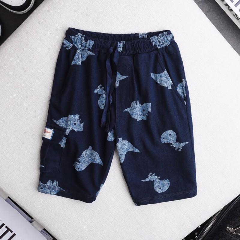 Quần short lửng cotton túi hộp bé trai 15-30 kg