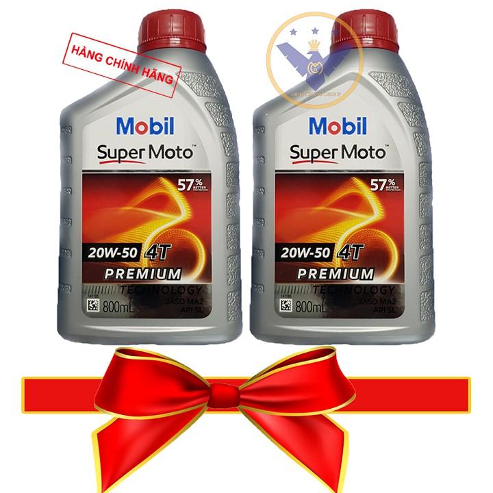 COMBO 2 chai nhớt xe máy Mobil Super Moto 20W50 800ml