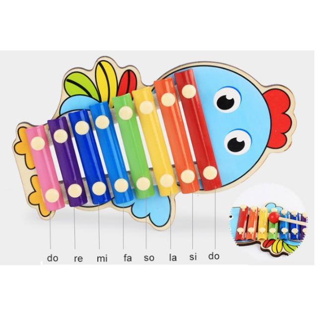 Đồ chơi đàn gỗ Xylophone 8 Quãng hình con vật đáng yêu Cho Bé