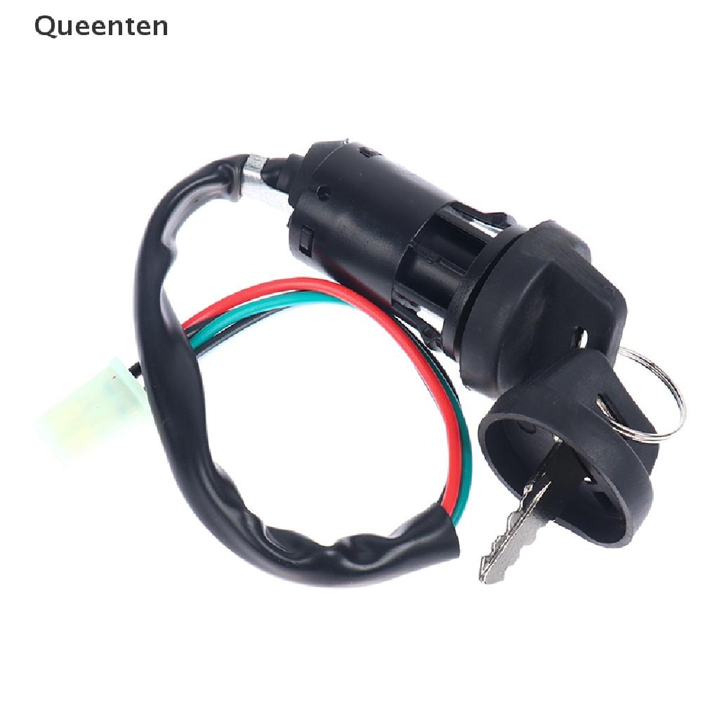 Queenten Universal 4 Wires Ignition Barrel Switch With 2 Key For Motorcycle Bike ATV QT