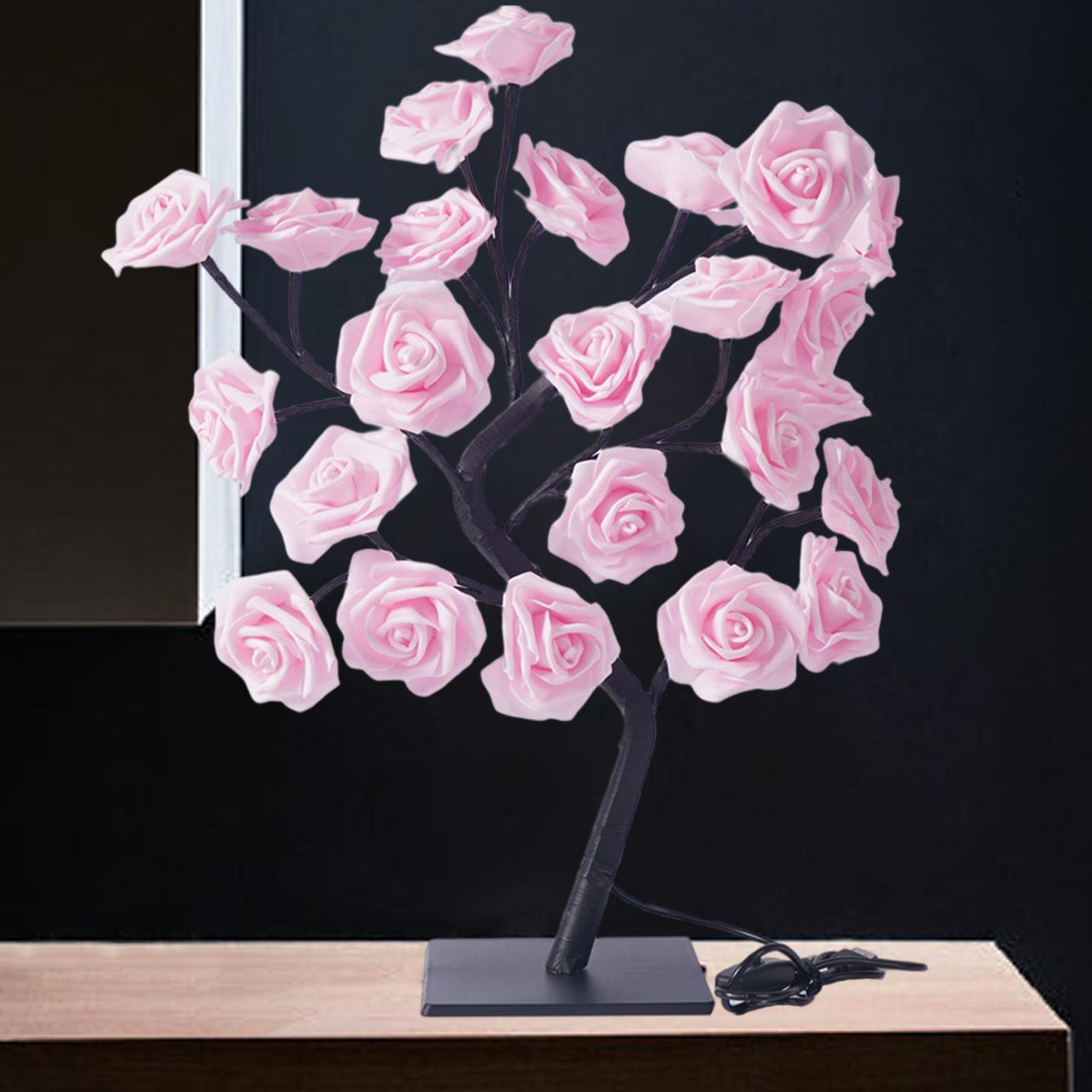 Table Lamp Rose Flower Desk Tree Light USB Powered Night Light Home Decor