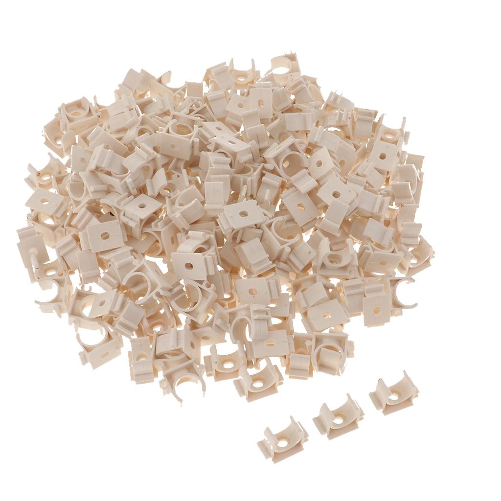 PVC Household U Shaped Water Supply Pipe Hose Clamps Clips White Product A