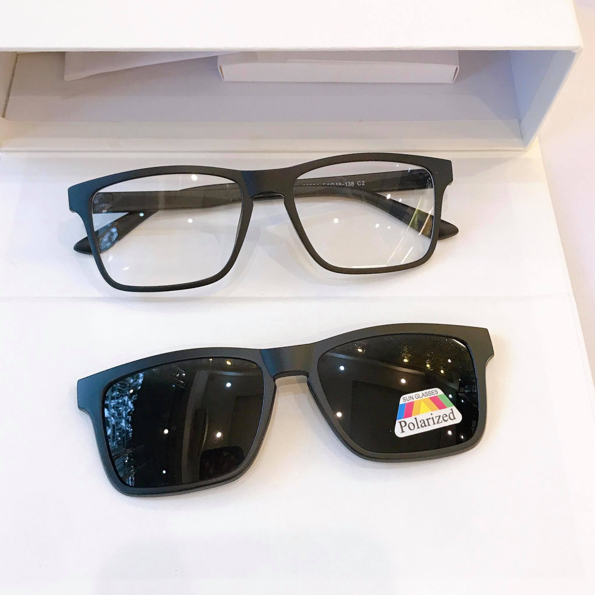 Bộ Kính cận râm 2 tròng Mắt vuông to unisex cho Nam và Nữ _ CR2T2202