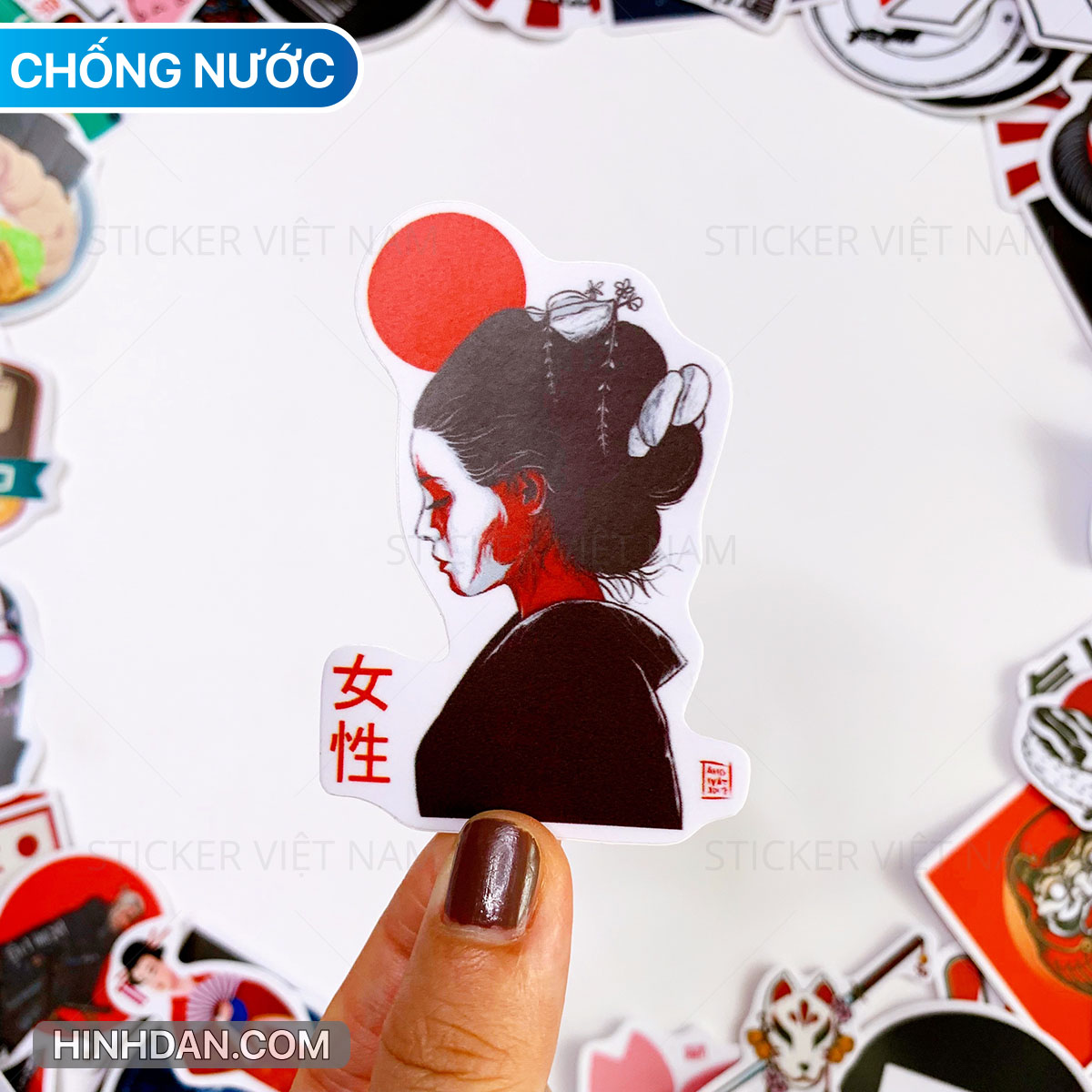 Sticker chủ đề Nhật Bản Japan - Chất Liệu PVC Chất Lượng Cao Chống Nước - Kích Thước 4-8cm