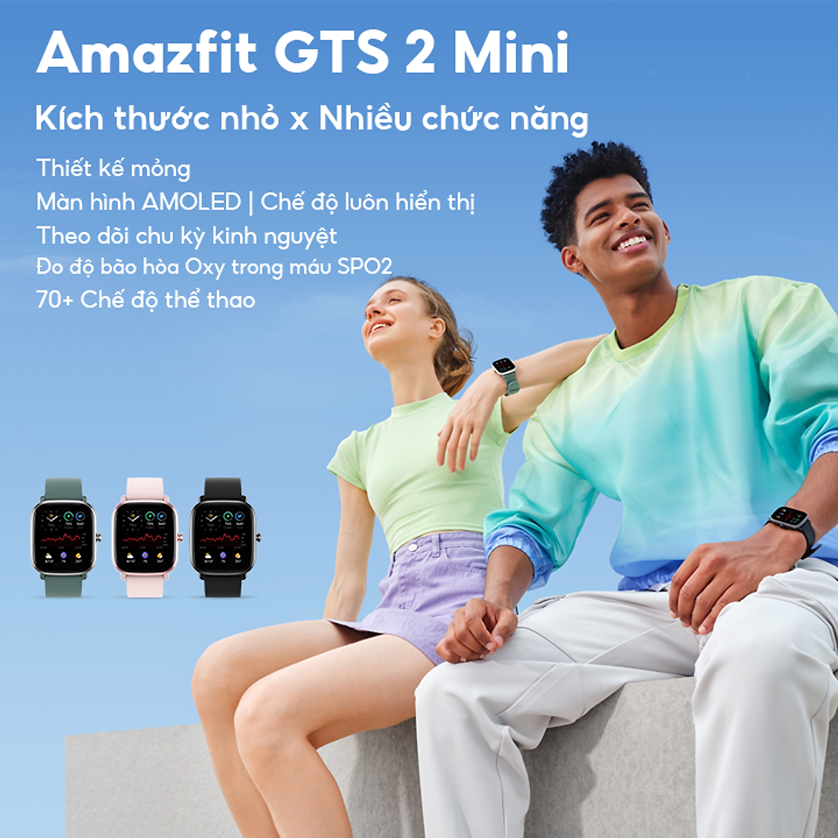 Đồng Hồ Thông Minh Amazfit GTS 2 Mini | Giao Diện Tiếng Việt | Phiên Bản Quốc Tế - Hàng Chính Hãng