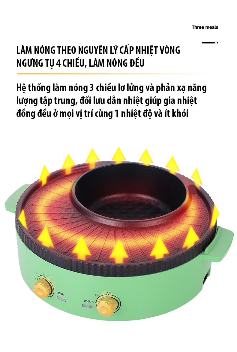 Bếp Lẩu 2 in1 Nhật Nguyệt_ Bếp Lẩu điện Nướng Đa Năng Hàng nội địa cao cấp