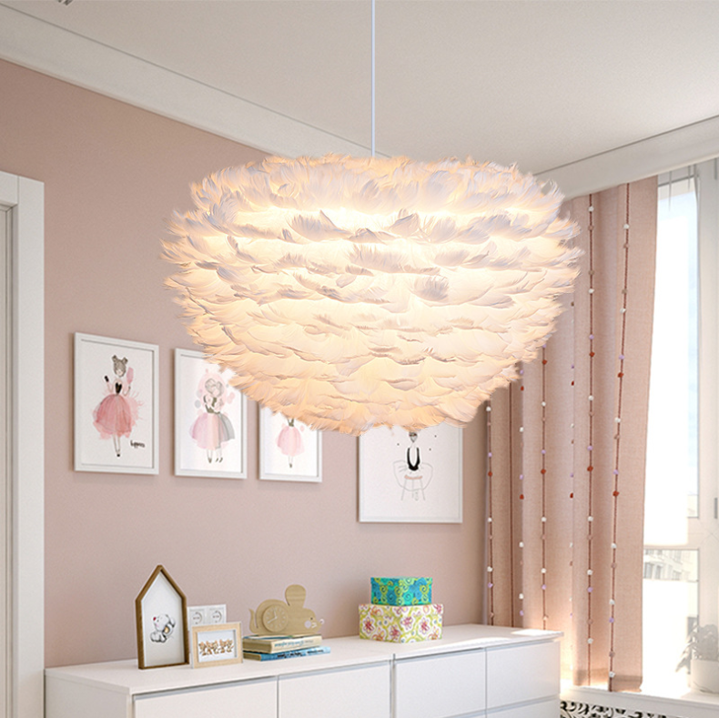 Đèn Chùm Mây lông Vũ Bắc ÂU Decor Lighting TN329 - 3 Chế Độ Ánh Sáng - KÈM 3 BÓNG LED SIÊU SÁNG - Có Video
