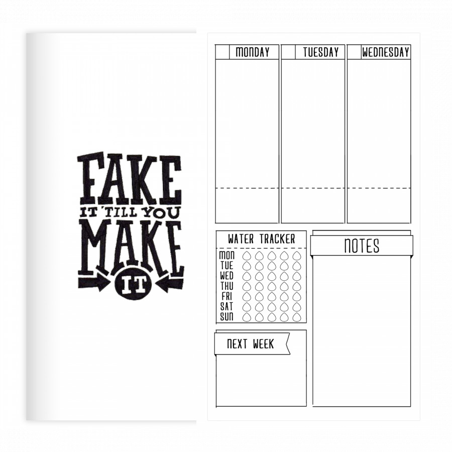 Sổ tay planner Bìa fake it do it Sổ &quot;Làm ăn không quên sức khỏe&quot;  kích thước 21x11 60 trang