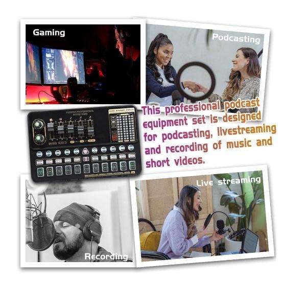 Bộ điều chỉnh âm thanh chuyên nghiệp hỗ trợ LiveStream Streamer Karaoke AUDIO Soundcard Pro
