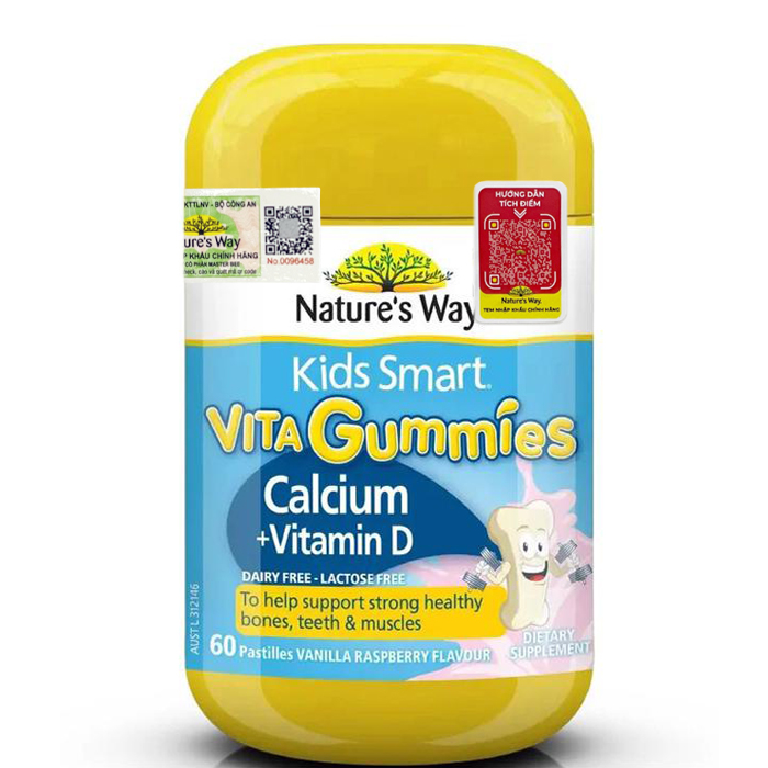 Canxi + Vitamin D cho trẻ 2-11 tuổi Gummies Calcium Vitamin D Nature's Way Úc giúp hỗ trợ xương, răng và cơ bắp khỏe mạnh, cao lớn - OZ Slim Store