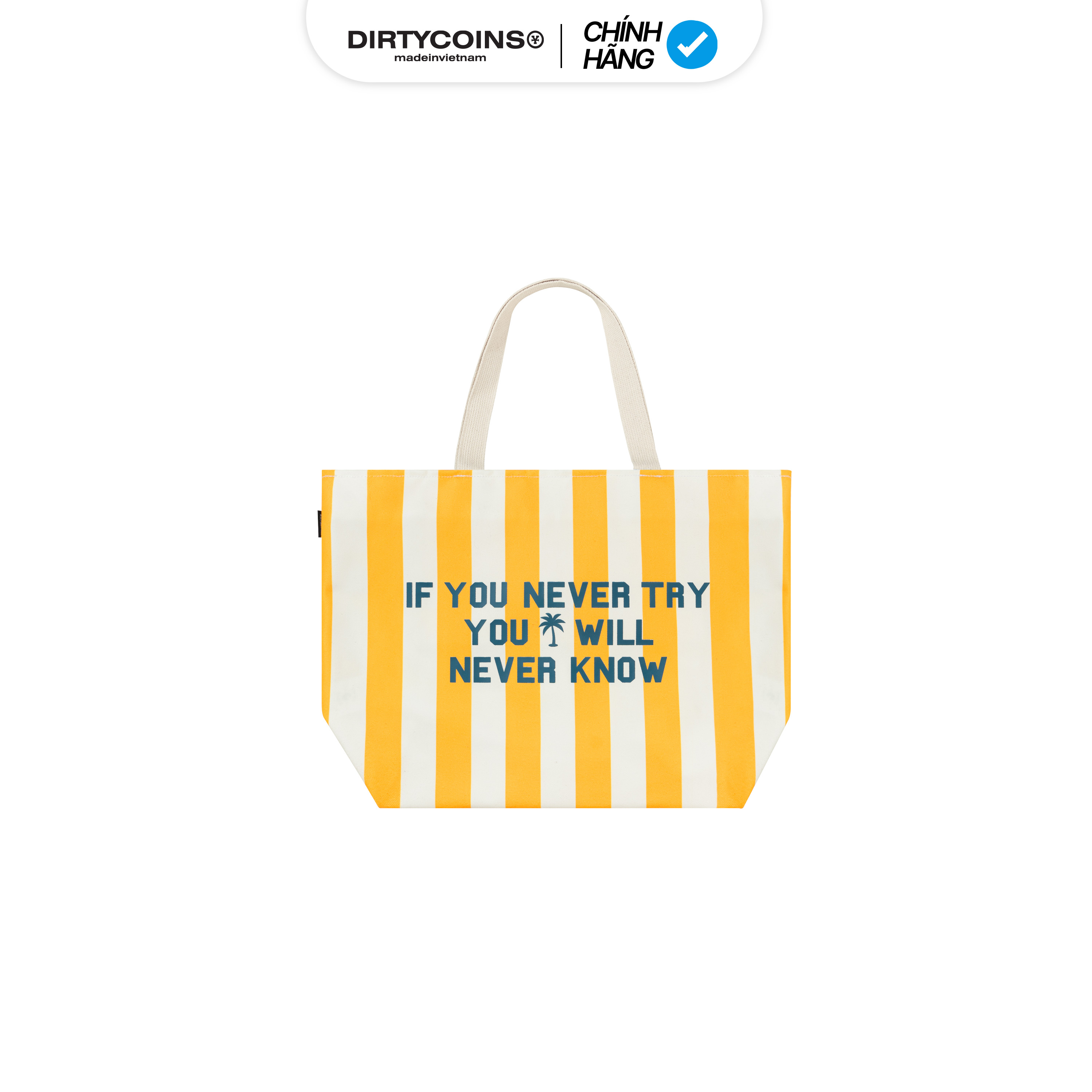 Túi Tote DirtyCoins Canvas Never Try Striped