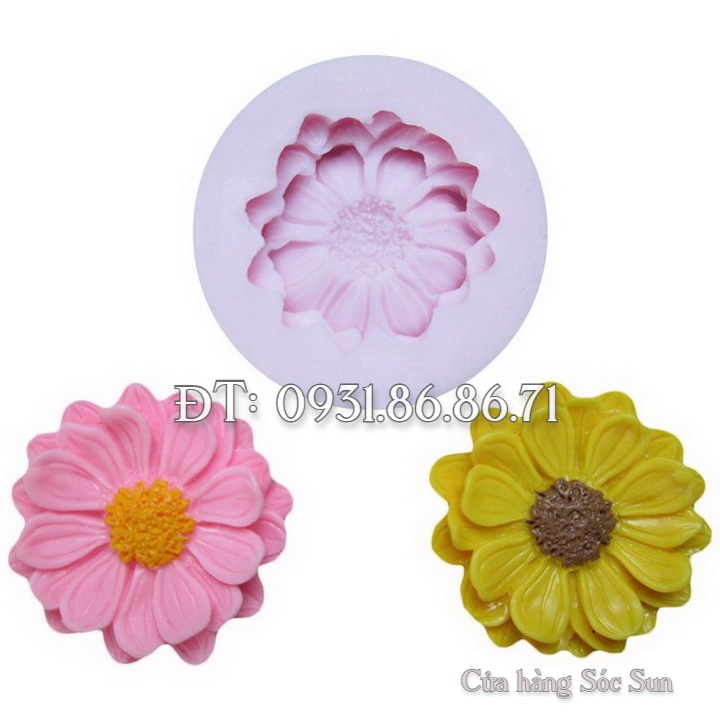 Khuôn silicon hoa cúc đơn 2 tầng - Mã số 1214
