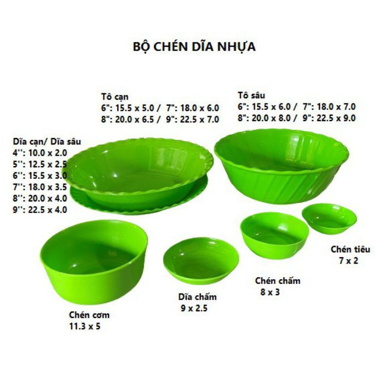 Tô đựng cơm canh bằng nhựa màu xanh, đủ kích cỡ nhựa dẻo Pe an toàn, không vỡ, dễ vệ sinh