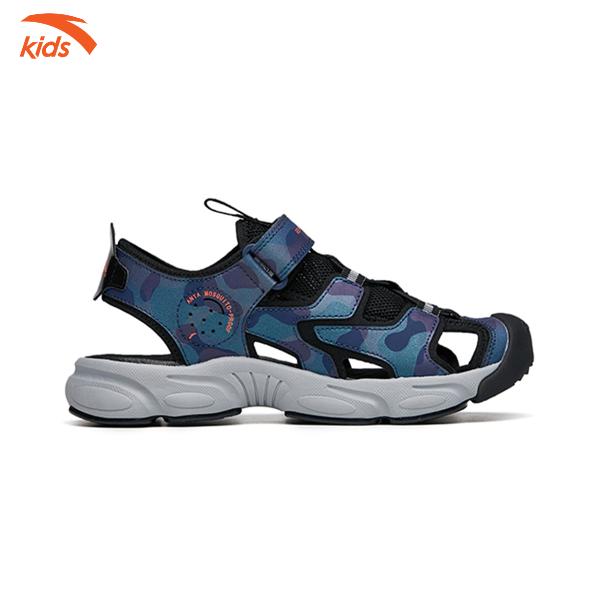 Sandals thể thao bé trai Anta Kids siêu nhẹ, quai dán tiện lợi, mặt lưới thoáng khí 312226936-2