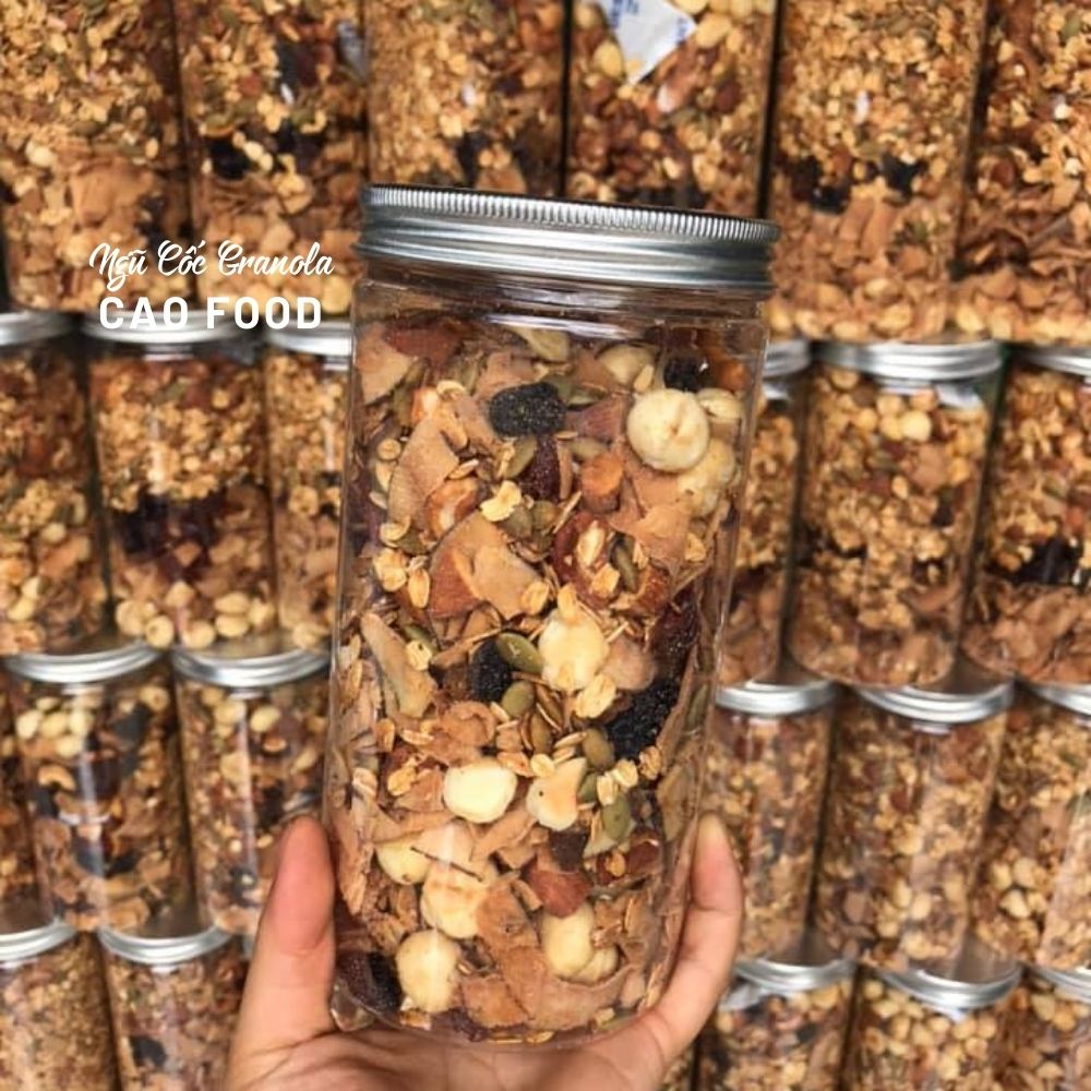 [500GR] Granola siêu hạt CAO FOOD - Ngũ cốc hạt nướng mật ong dinh dưỡng, healthy, keto, ăn kiêng, ăn chay,...