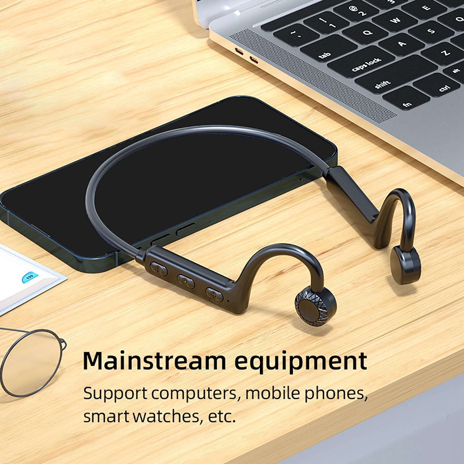 Bone Conduction Headphones, 360 Degree Foldable Earphones 8H Music Easy Button